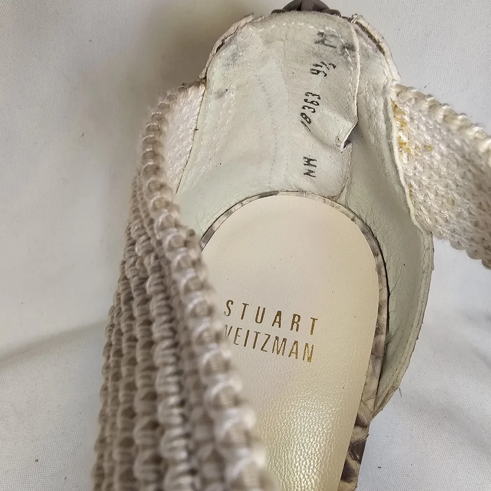Stuart Weitzman Grasp Wedge Sandals - Women's Size 9.5 - Snakeskin Animal Print - Picture 12 of 14